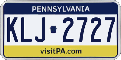 PA license plate KLJ2727