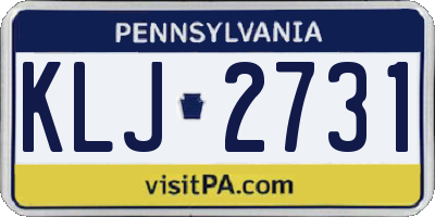 PA license plate KLJ2731