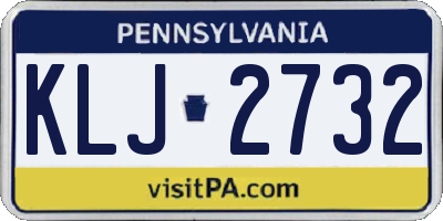 PA license plate KLJ2732