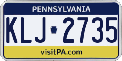 PA license plate KLJ2735