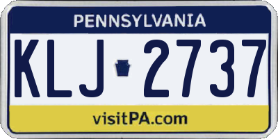 PA license plate KLJ2737