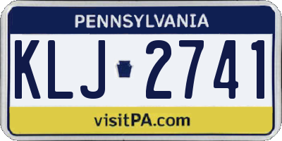 PA license plate KLJ2741