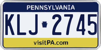 PA license plate KLJ2745