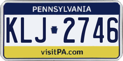 PA license plate KLJ2746
