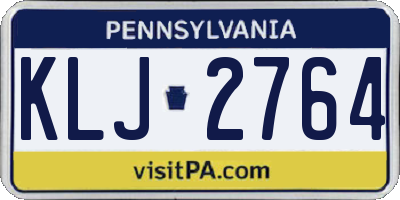 PA license plate KLJ2764