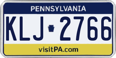 PA license plate KLJ2766