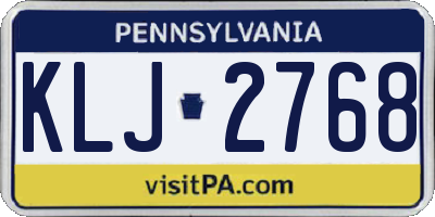 PA license plate KLJ2768