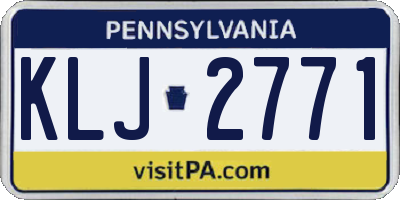 PA license plate KLJ2771