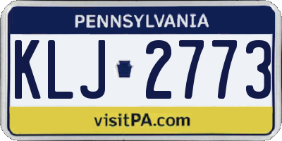 PA license plate KLJ2773
