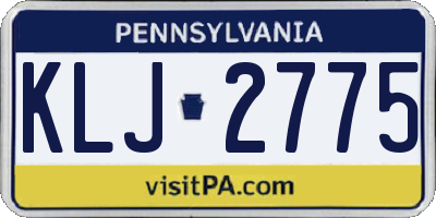 PA license plate KLJ2775