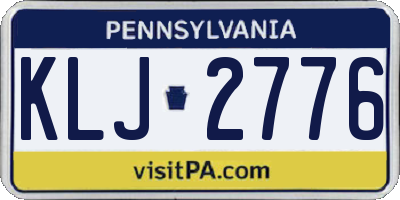 PA license plate KLJ2776