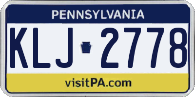 PA license plate KLJ2778