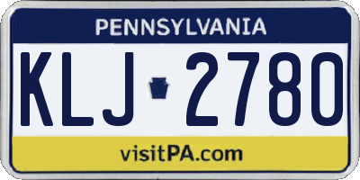 PA license plate KLJ2780