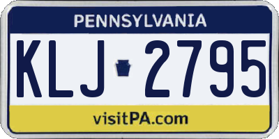 PA license plate KLJ2795