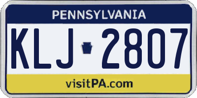 PA license plate KLJ2807
