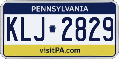 PA license plate KLJ2829