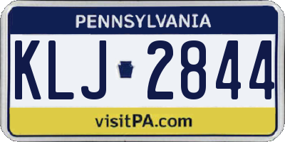 PA license plate KLJ2844