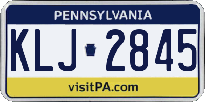 PA license plate KLJ2845