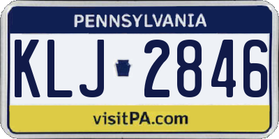 PA license plate KLJ2846