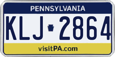 PA license plate KLJ2864
