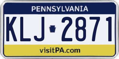PA license plate KLJ2871