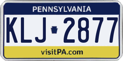 PA license plate KLJ2877