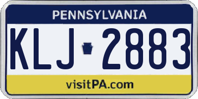 PA license plate KLJ2883