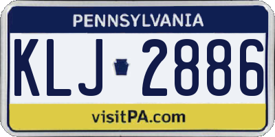 PA license plate KLJ2886