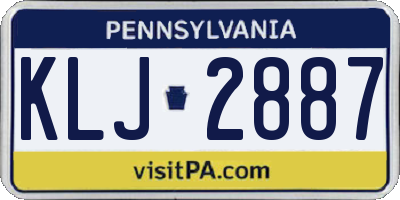 PA license plate KLJ2887