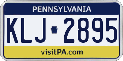 PA license plate KLJ2895