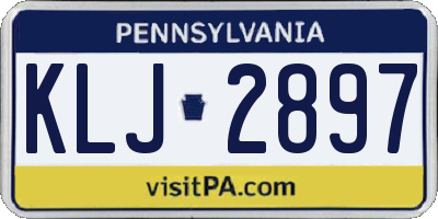 PA license plate KLJ2897