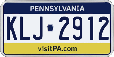 PA license plate KLJ2912