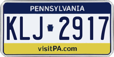 PA license plate KLJ2917