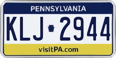 PA license plate KLJ2944