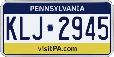 PA license plate KLJ2945