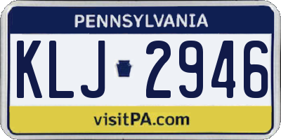 PA license plate KLJ2946