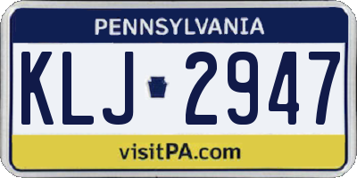 PA license plate KLJ2947