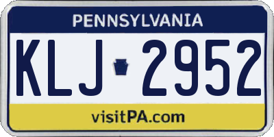 PA license plate KLJ2952