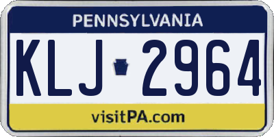 PA license plate KLJ2964