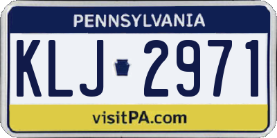 PA license plate KLJ2971