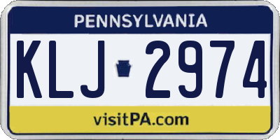 PA license plate KLJ2974