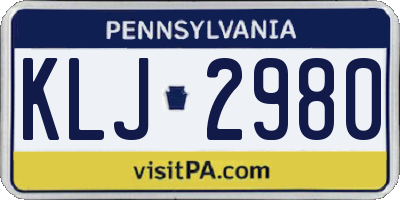 PA license plate KLJ2980