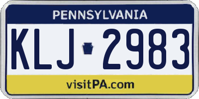 PA license plate KLJ2983
