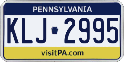 PA license plate KLJ2995