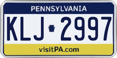 PA license plate KLJ2997