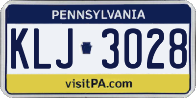 PA license plate KLJ3028