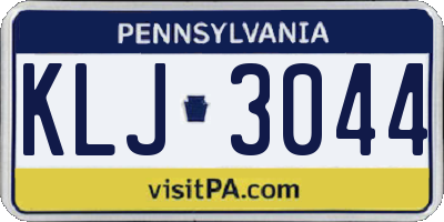 PA license plate KLJ3044