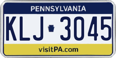 PA license plate KLJ3045