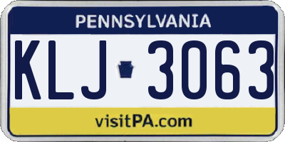 PA license plate KLJ3063