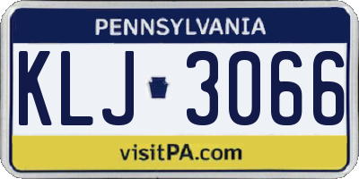 PA license plate KLJ3066